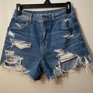 American Eagle Women’s Ripped/Distressed Highest Rise 90s Boyfriend Jean Shorts